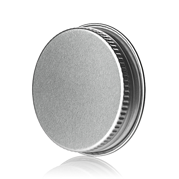 45-400 SILVER THREADS AND KNURLED EDGE ALUMINUM METAL SCREW CAP F217 LINER