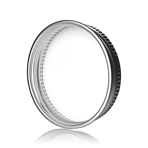 45-400 SILVER THREADS AND KNURLED EDGE ALUMINUM METAL SCREW CAP F217 LINER-detail image