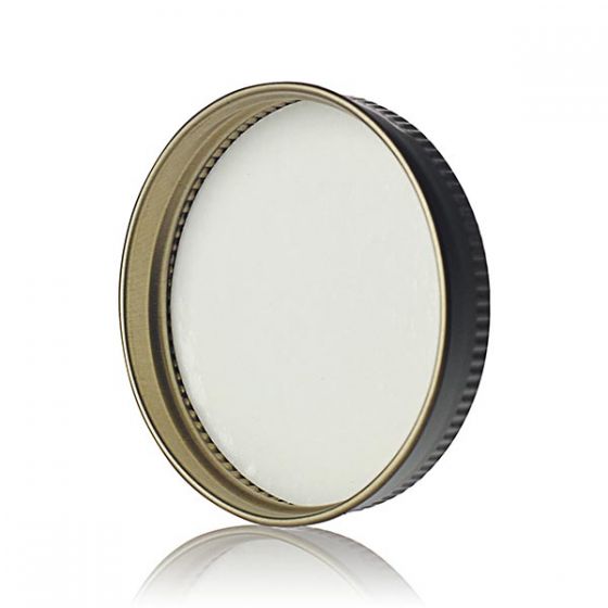 53-400 WHITE THREADS AND KNURLED EDGE TIN PLATE METAL SCREW CAP - PULP AND POLY LINER-detail image
