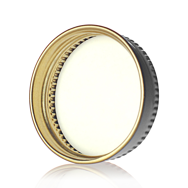 22-400 WHITE THREADS AND KNURLED EDGE TIN PLATE METAL SCREW CAP - PULP AND POLY LINER-detail image