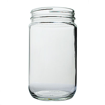 32OZ FLINT CREAM ROUND GLASS JAR - 89-400 NECK