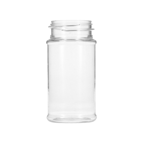 3.5OZ CLEAR PET SPICE ROUND PLASTIC JAR - 43-485 NECK-detail image