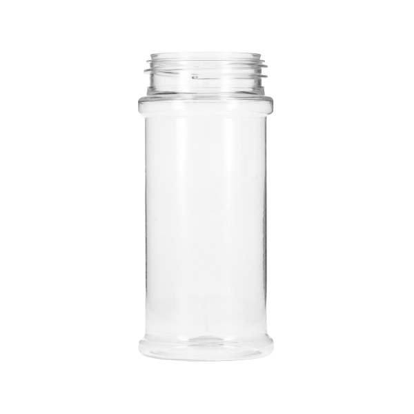 8.4OZ CLEAR PET SPICE ROUND PLASTIC JAR - 53-485 NECK-detail image