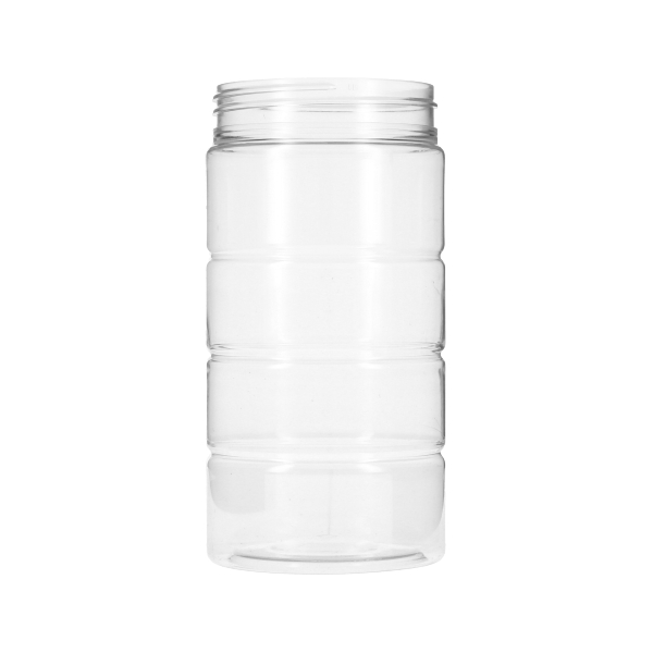 18OZ CLEAR PET RIBBED CHEESE ROUND PLASTIC JAR - 70-400 NECK-detail image