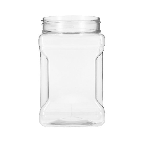 32OZ CLEAR PET PINCH SPICE SQUARE PLASTIC JAR - 83-400 NECK
