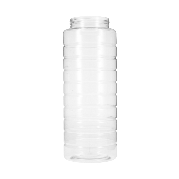 48OZ CLEAR PET RIBBED CHEESE ROUND PLASTIC JAR - 70-400 NECK-detail image