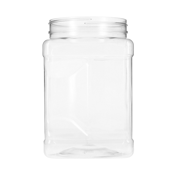 64OZ CLEAR PET PINCH SPICE SQUARE PLASTIC JAR - 110-400 NECK