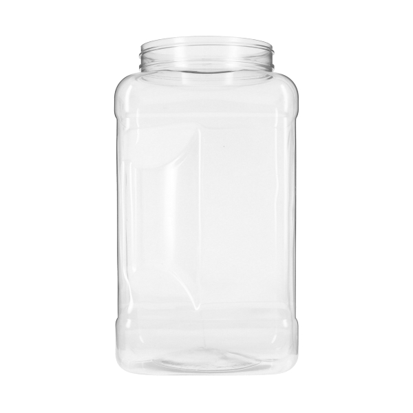128OZ CLEAR PET PINCH SPICE SQUARE PLASTIC JAR - 110-400 NECK