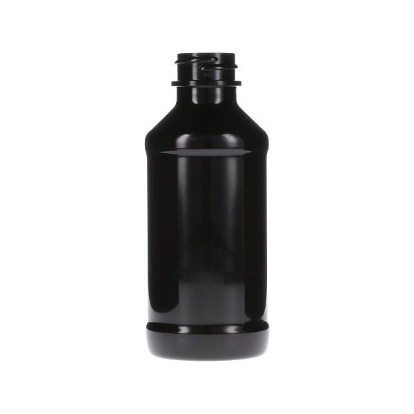 4OZ AMBER PET MODERN ROUND PLASTIC BOTTLE - 24-400 NECK-detail image