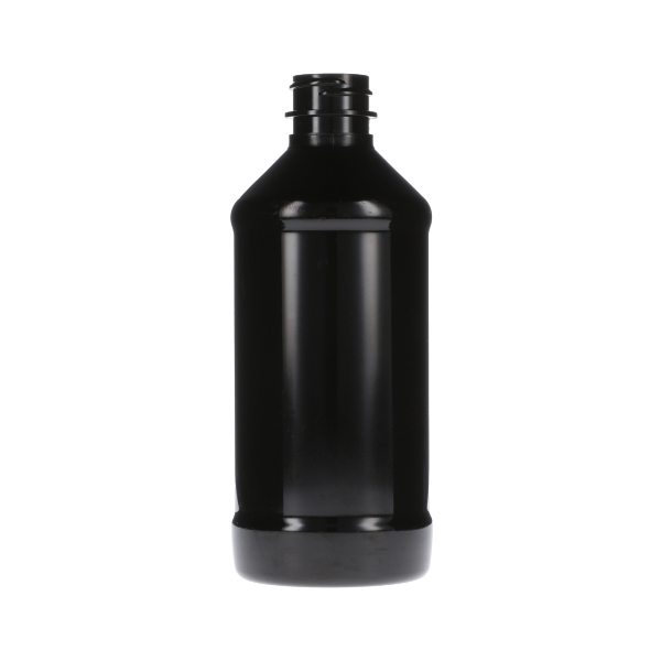 8OZ AMBER PET MODERN ROUND PLASTIC BOTTLE - 24-400 NECK-detail image