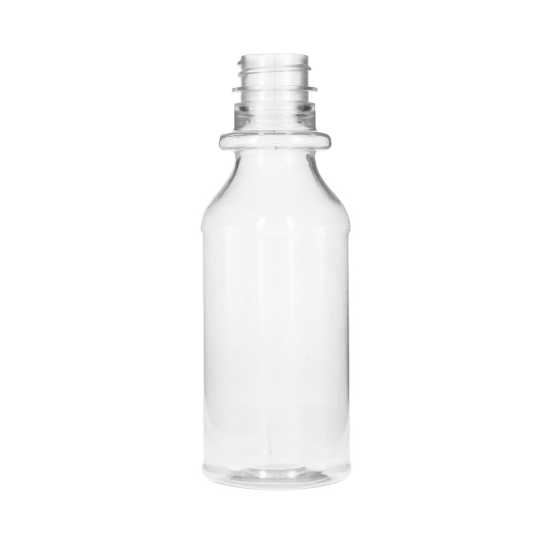 8OZ CLEAR PET LIQUID PHARMA TRIANGLE PLASTIC BOTTLE - 28-400 NECK-detail image