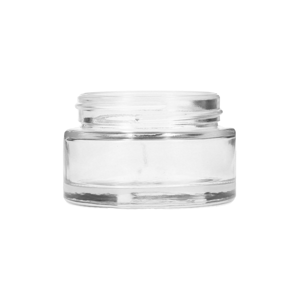 30CC FLINT GLASS MINERVA ROUND JAR - 48-400 NECK