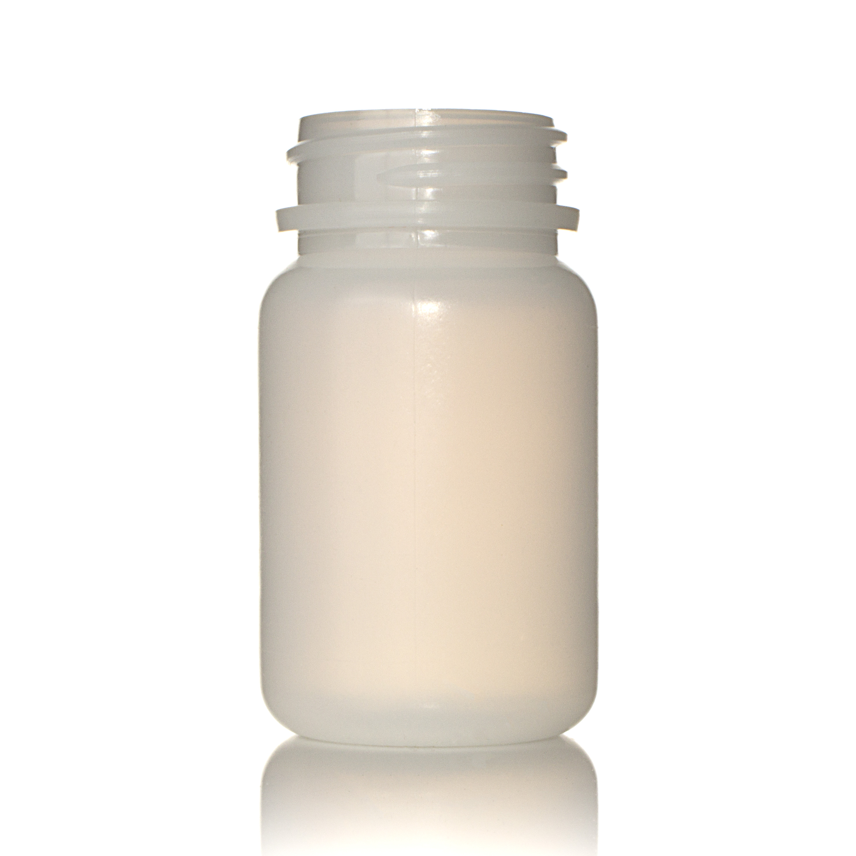 60CC NATURAL HDPE  ROUND BOTTLE - 33-400 NECK