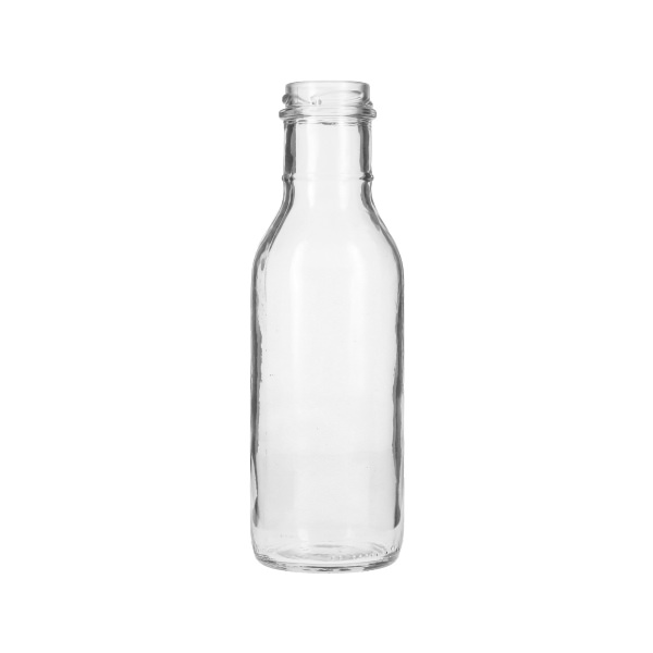 12OZ FLINT GLASS SAUCE RING NECK ROUND BOTTLE - 38-2000 NECK