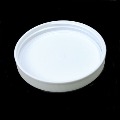 89-400 WHITE RIB SIDE MATTE TOP PLASTIC CT CAP - NO LINER-detail image