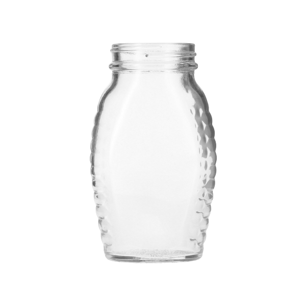6OZ (0.5LB) FLINT GLASS WIDE-MOUTH HONEY JAR OBLONG - 48-405 NECK-detail image