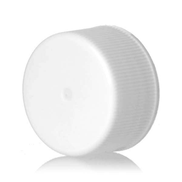 24-414 WHITE RIB SIDE MATTE TOP PLASTIC DEEP SKIRT CAP - F217 LINER