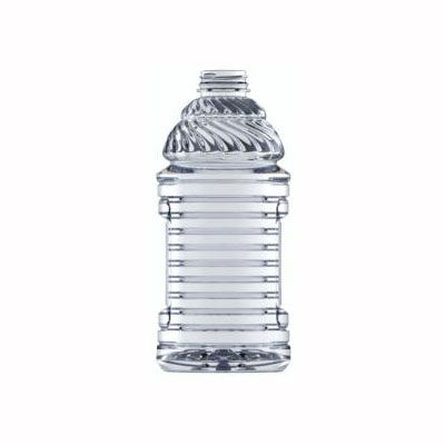 64OZ CLEAR PET HEAT SET PINCH GRIP SWIRL ROUND HOT FILL COMPATIBLE WITH 43MM NECK DIAMETER