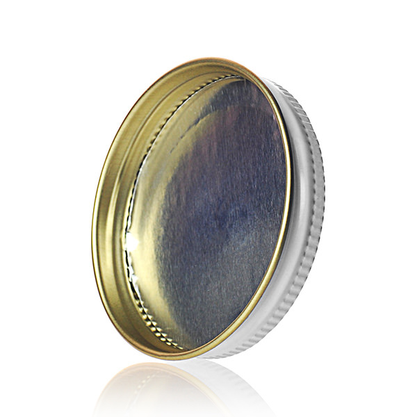 53-400 WHITE THREADS AND KNURLED EDGE TIN PLATE METAL SCREW CAP - PULP AND ALUMINUM LINER-detail image