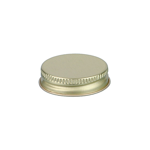 38-400 GOLD THREADS AND KNURLED EDGE TIN PLATE METAL SCREW CAP - F217 LINER