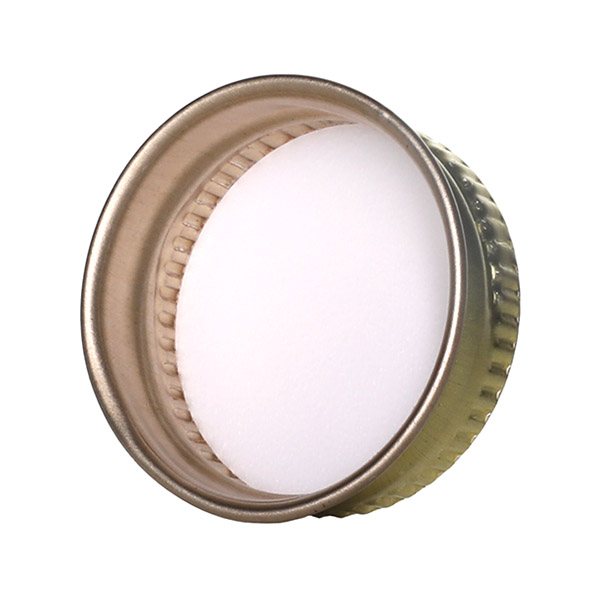 24-400 GOLD THREADS AND KNURLED EDGE TIN PLATE METAL SCREW CAP - F217 LINER-detail image