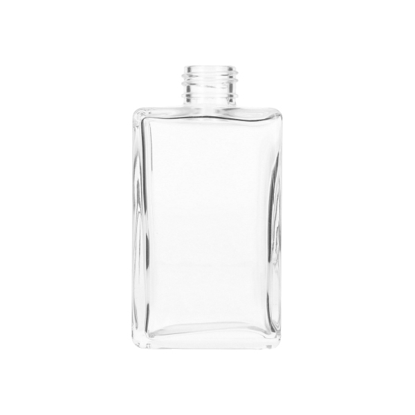 2 oz (60ml) Flat Square Clear Glass Bottles