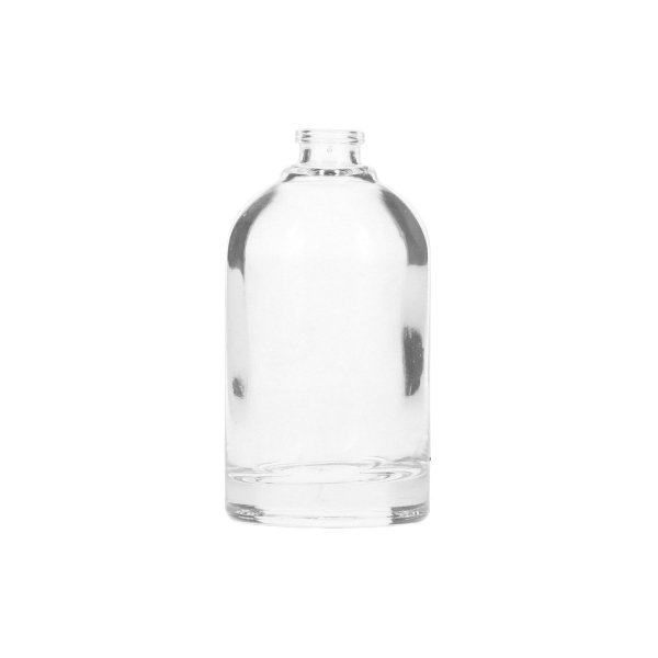 50ML FLINT GLASS LIGHTHOUSE ROUND BOTTLE - 15MM CRIMP NECK