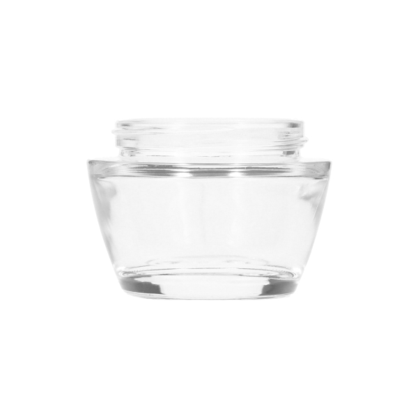 50ML FLINT GLASS TAPERED COSMETIC JAR ROUND - 53-405 NECK