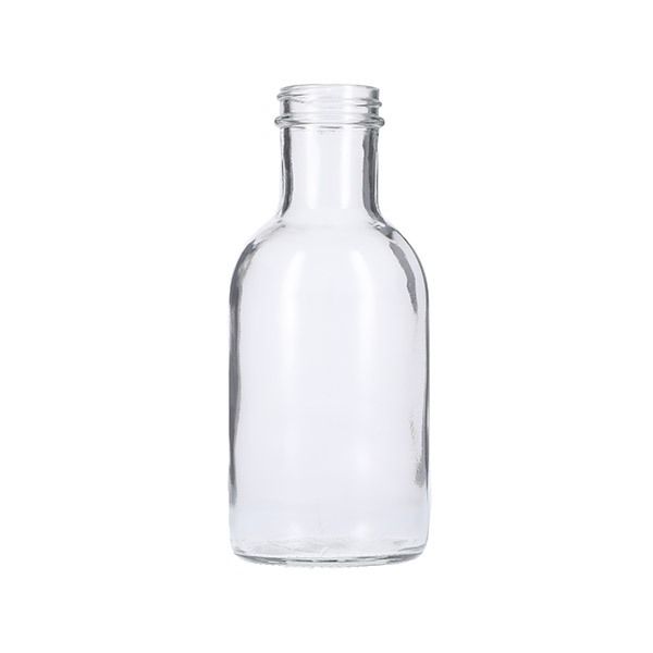 8OZ FLINT GLASS STOUT ROUND BOTTLE - 38-405 NECK