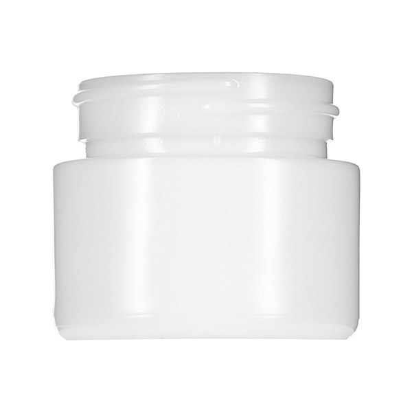 2OZ OPAL GLASS THICK WALL JAR ROUND WITH 53-400 CRC NECK FINISH