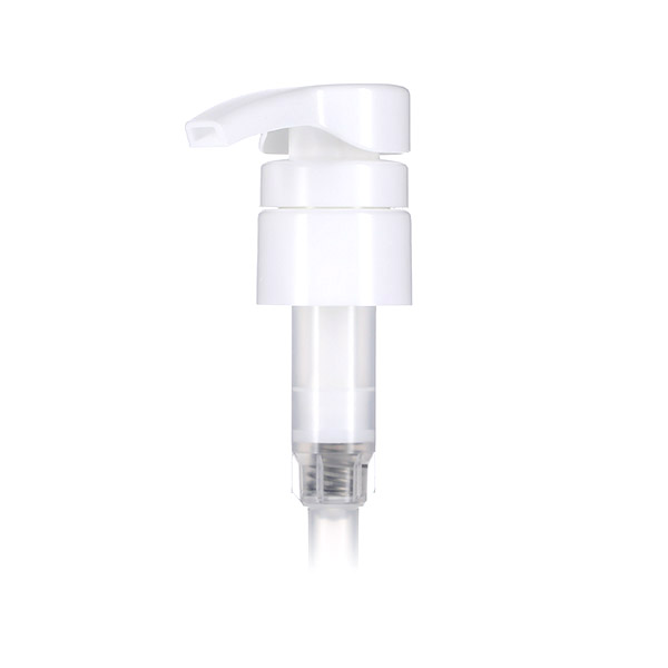 28-410 WHITE PP SMOOTH SIDE DOWN LOCKING PUMP WITH 11" DIP TUBE LENGTH 4.0 - 4.5ML OUTPUT