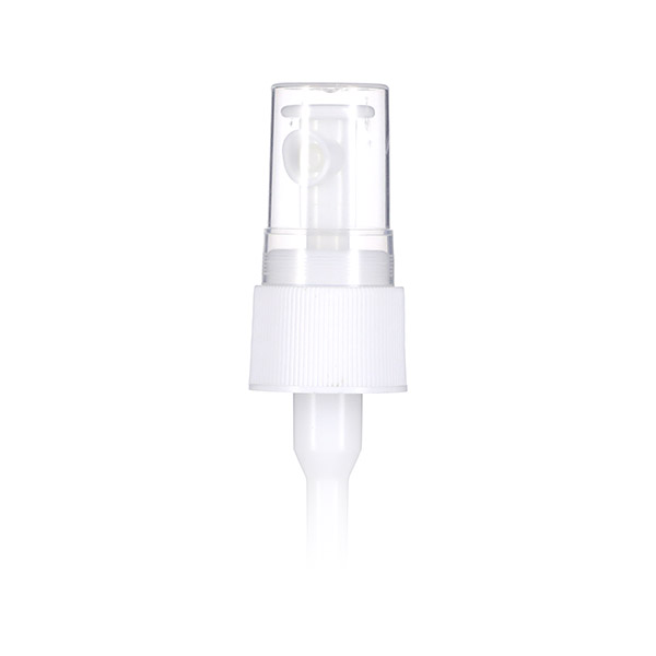 24-410 WHITE PP RIB SIDE HIGH OUTPUT MIST SPRAYER WITH OVERCAP WITH 7" DIP TUBE LENGTH 0.6 - 0.8ML OUTPUT