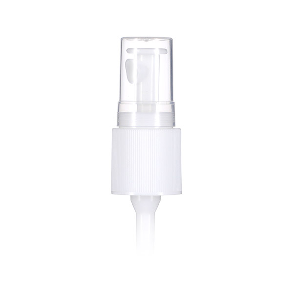 24-415 WHITE PP RIB SIDE HIGH OUTPUT MIST SPRAYER WITH OVERCAP WITH 7" DIP TUBE LENGTH 0.6 - 0.8ML OUTPUT