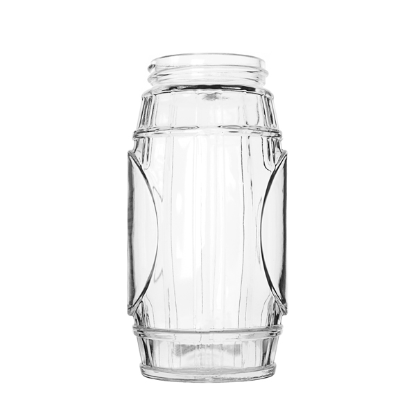 750ML FLINT GLASS BARREL JAR ROUND - 70-405 NECK-detail image