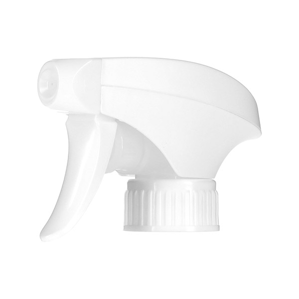 28-400 WHITE PP RIB SIDE  DUAL COLOR E-SHROUD SPRAYER WITH 9.5" DIP TUBE LENGTH 1.2ML - 1.4ML OUTPUT