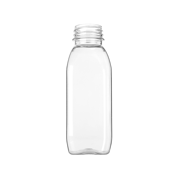 Tall Square Beverage Container - Clear 12 Ounce