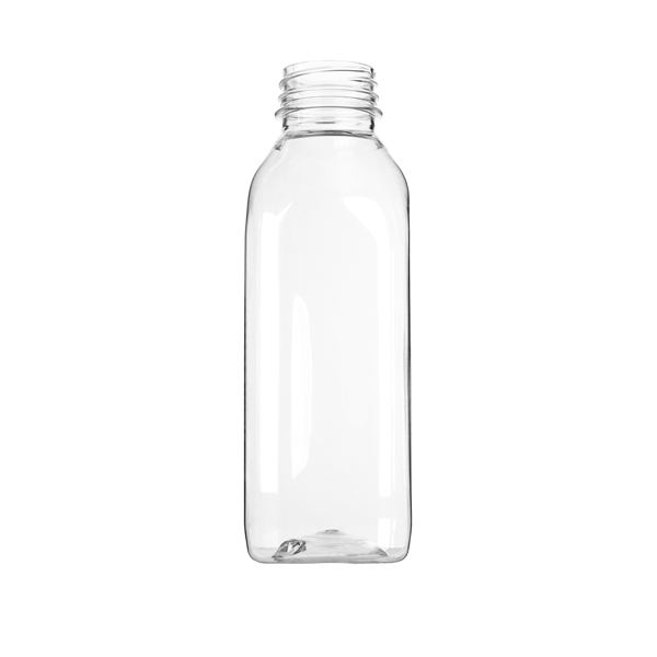 55640011 : 16OZ CLEAR PET TALL MILKMAN BEVERAGE BOTTLE SQUARE - 38-DS NECK
