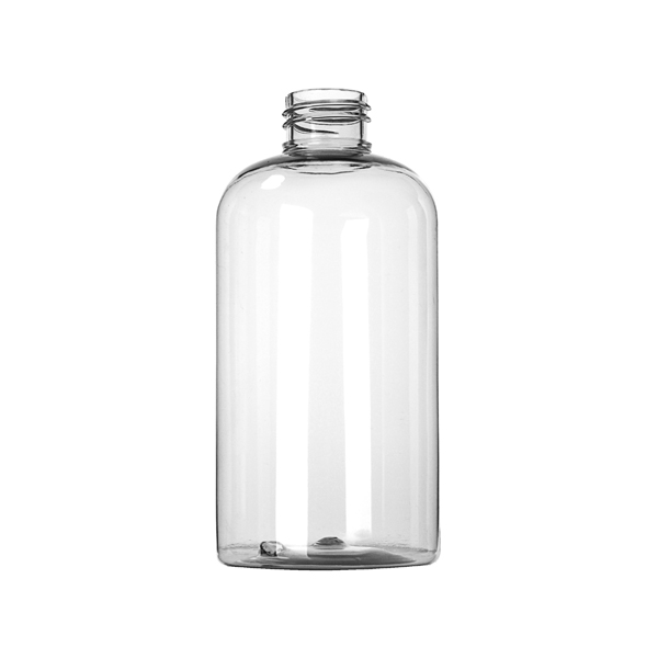 8.45OZ (250ML) CLEAR PET 25 PERCENT PCR SQUAT BOSTON ROUND - 24-410 NECK