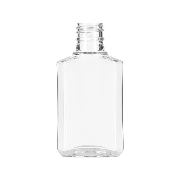 2OZ CLEAR PET S3 PLASTIC BOTTLE RECTANGULAR - 20-410 NECK FINISH