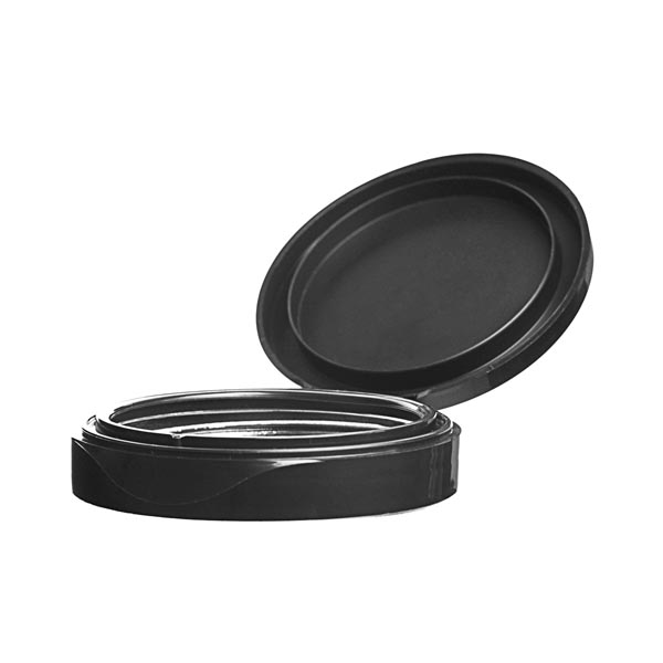 70-400 BLACK PP SMOOTH SIDE / SMOOTH TOP PCR-BASED WIDE MOUTH FLIP TOP CLOSURE