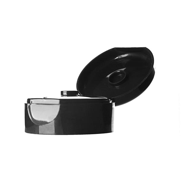 22-400 BLACK PP SMOOTH SIDE / SMOOTH TOP PCR-BASED PURITY DISPENSING FLIP TOP CLOSURE WITH 3.2MM ORIFICE