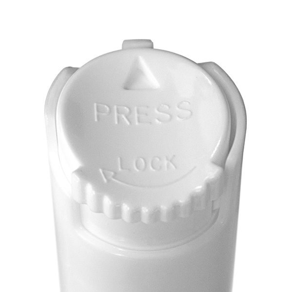 1OZ WHITE PP CHILD RESISTANT / BUTTON LOCK SPRAY PUMP WITH TEAR-OFF TAB - 100MCL OUTPUT-detail image