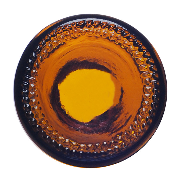 1OZ AMBER GLASS BOSTON ROUND - 20-405 NECK-detail image