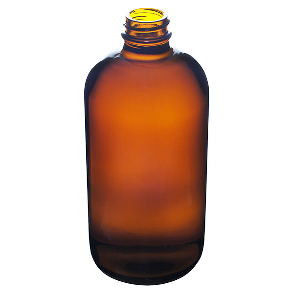16OZ AMBER GLASS  BOSTON ROUND 28-400
