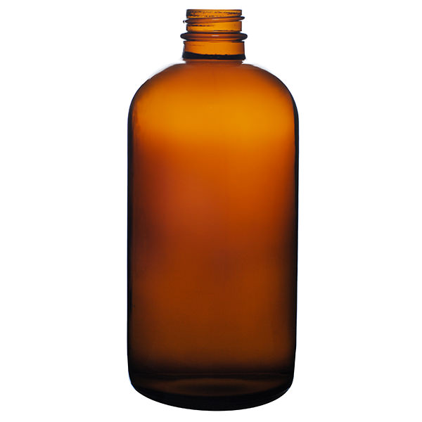 16OZ AMBER GLASS  BOSTON ROUND 28-400-detail image
