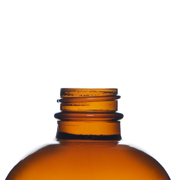 16OZ AMBER GLASS  BOSTON ROUND 28-400-detail image