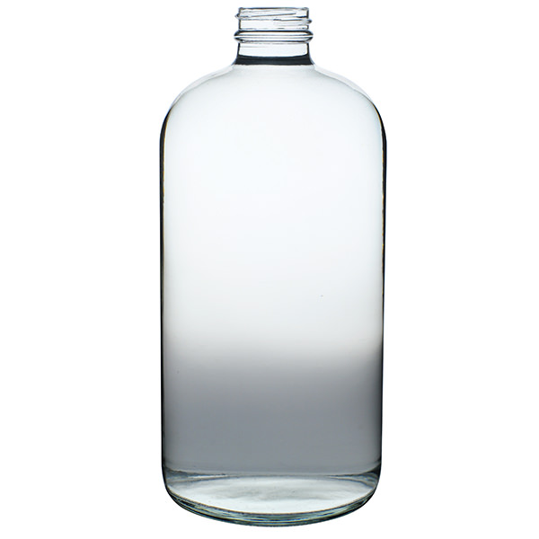 32OZ FLINT GLASS  BOSTON ROUND - 33-400 NECK-detail image