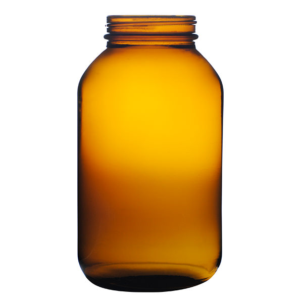 500CC AMBER WIDE MOUTH ROUND EURO - 53-400 NECK-detail image
