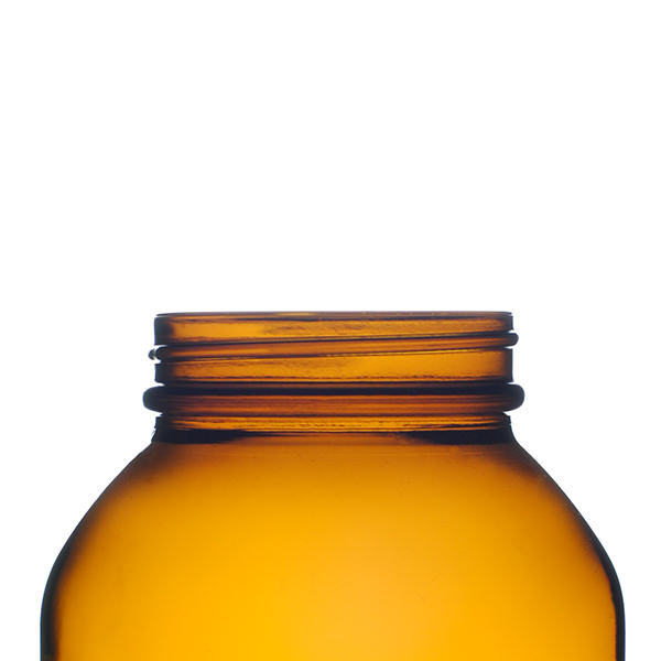 500CC AMBER WIDE MOUTH ROUND EURO - 53-400 NECK-detail image