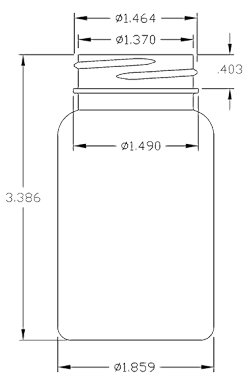 100CC WHITE PACKER ROUND PET PLASTIC BOTTLE - 38 400 NECK